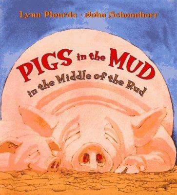 Pigs in the mud in the middle of the rud 